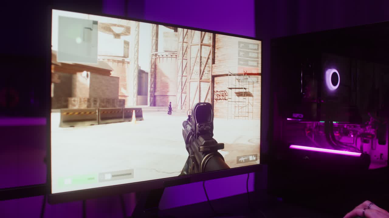 Gaming PC with Shooter Game