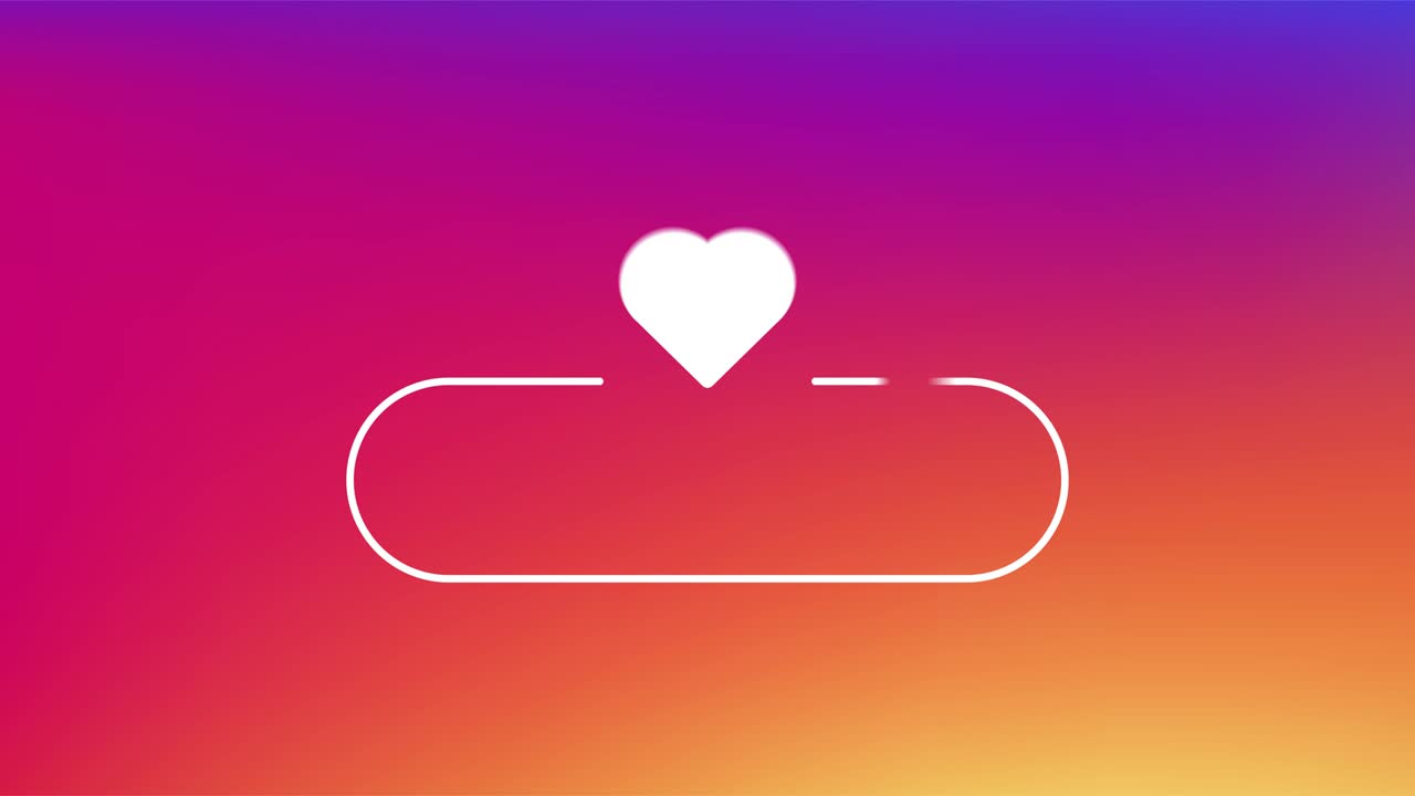Like, comment and follow white icon on a gradient background. Modern flat style. Motion graphic.