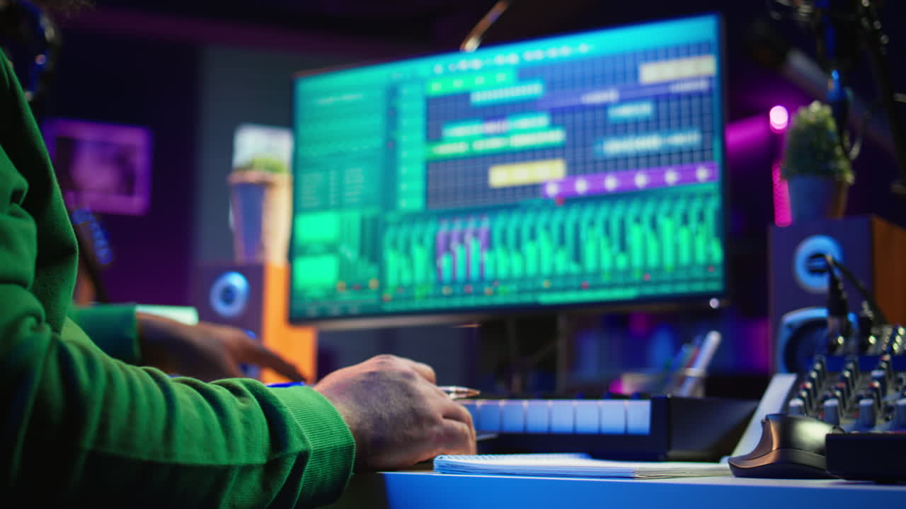 Songwriter schreibt Zeilen und melodische Elemente auf, um neue Melodien zu erstellen