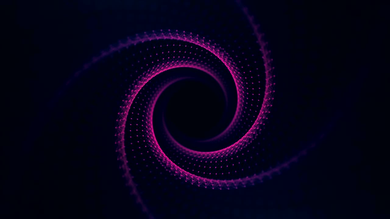 el túnel de luz púrpura fractal. bucle sin costuras