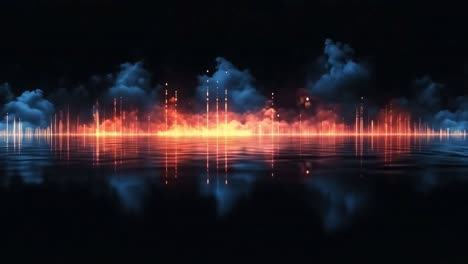 abstract landscape with lights and reflections