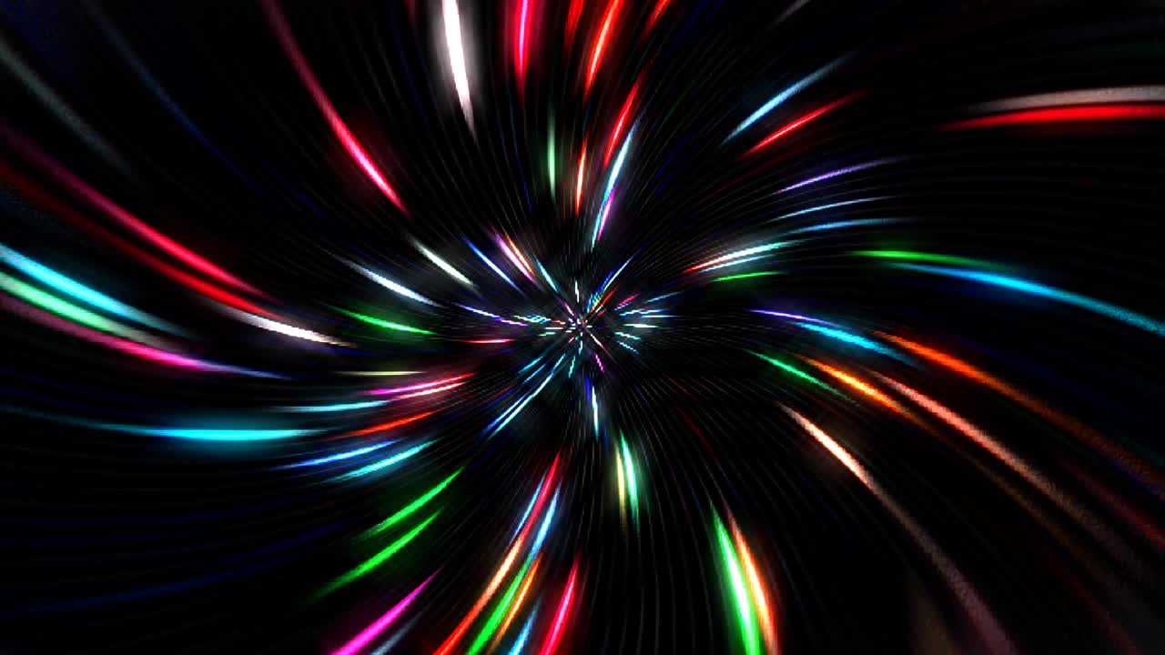 conjunto de líneas de forma de puntos movimiento de onda, colorido, sobre fondo negro