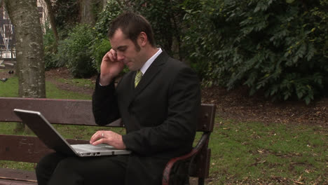 stock footage of businessman working outdoors