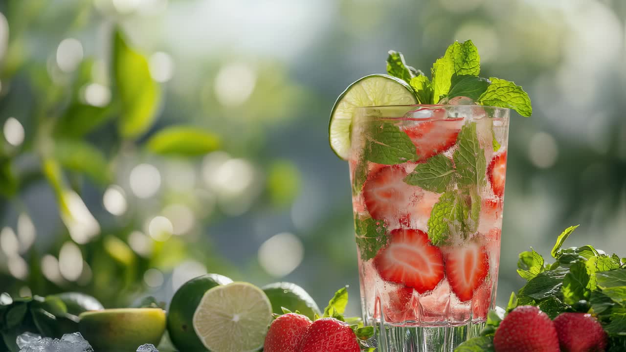 딸기 모히토 칵테일