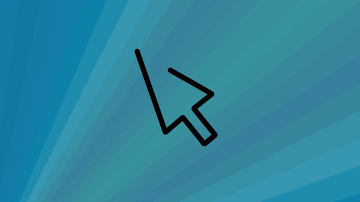Animation of black computer cursor over blue background