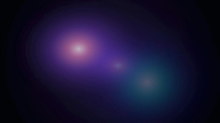 Abstract Background with Glowing Purple and Blue Light Orbs