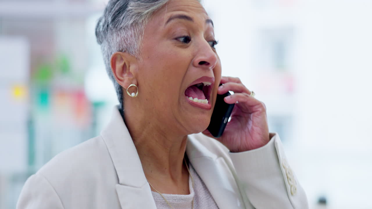 Senior woman, phone call and conversation