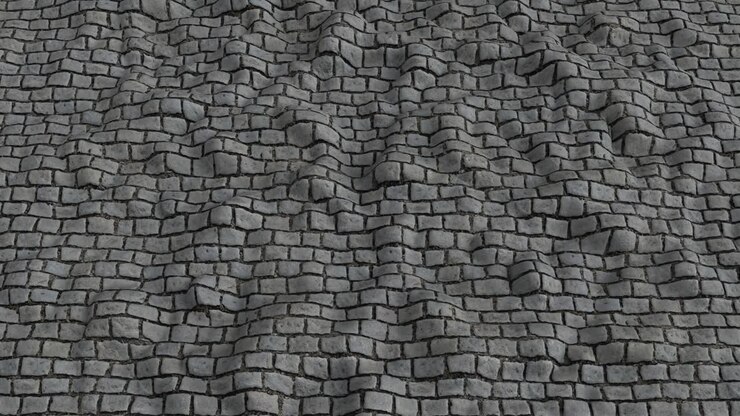 Realistic CG brick wall undulating in a seamless loop.