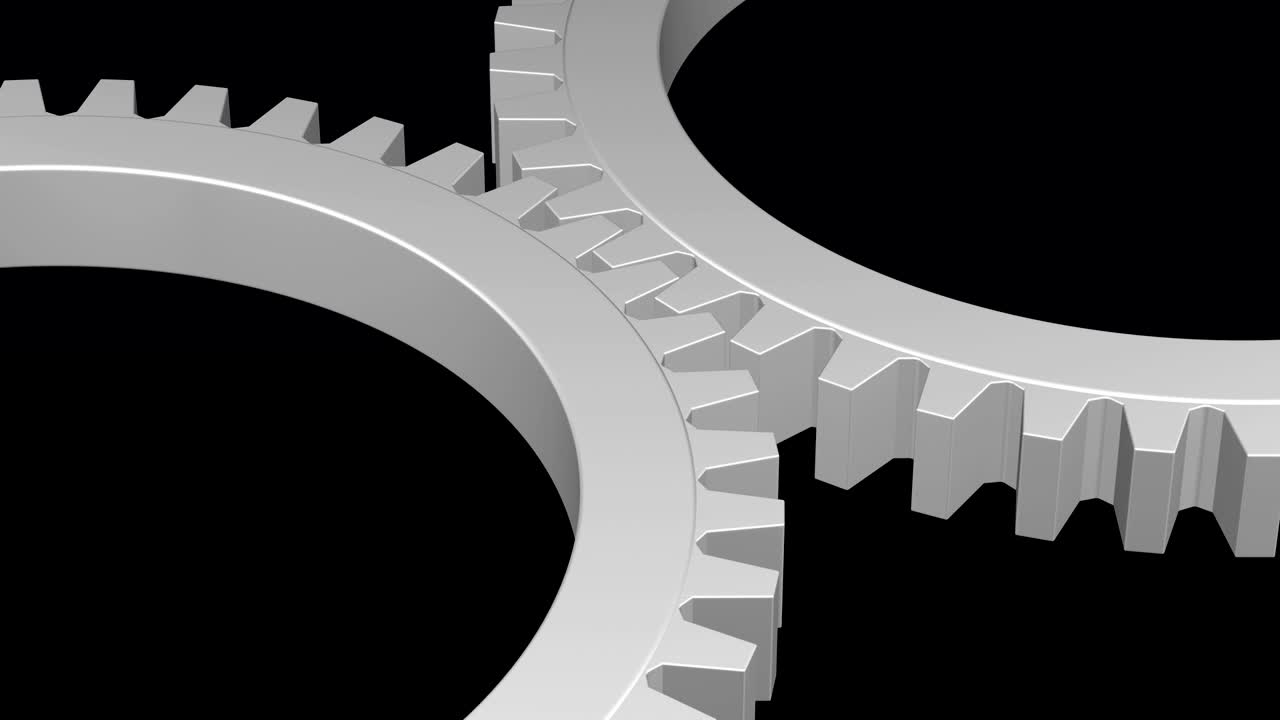 las ruedas de engranajes giran.