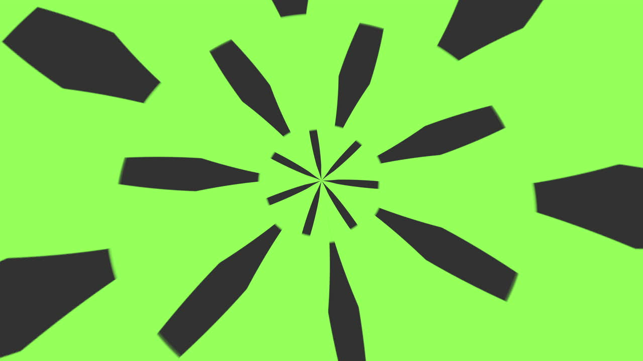 초록색 배경 에 있는 매혹적 인 검은색 과 색 의 나선형 패턴