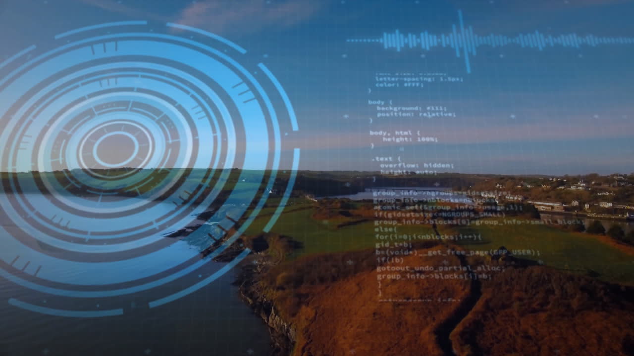 Visualizing circular data and animating code over coastal landscape