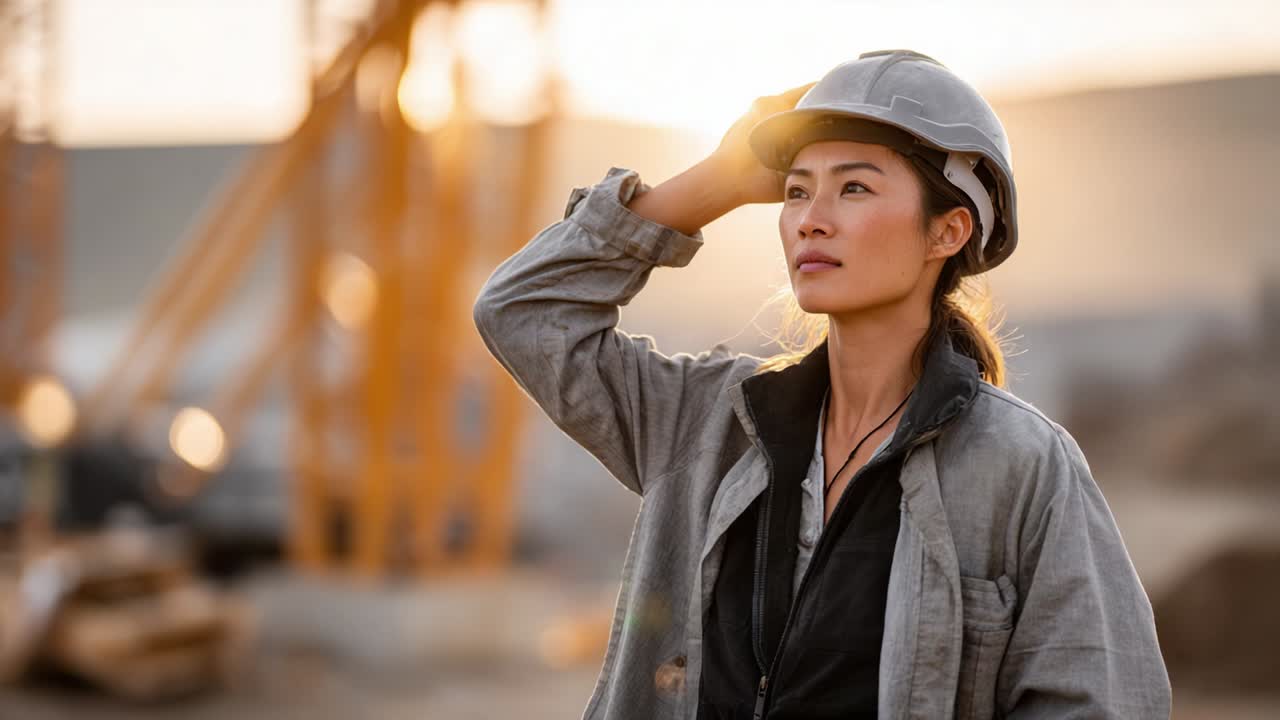 Woman Construction Worker at Construction Site