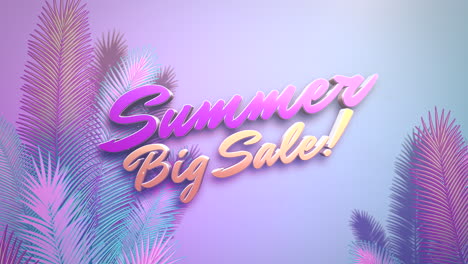 gran venta de verano con árboles de color rosa tropical en textura degradada
