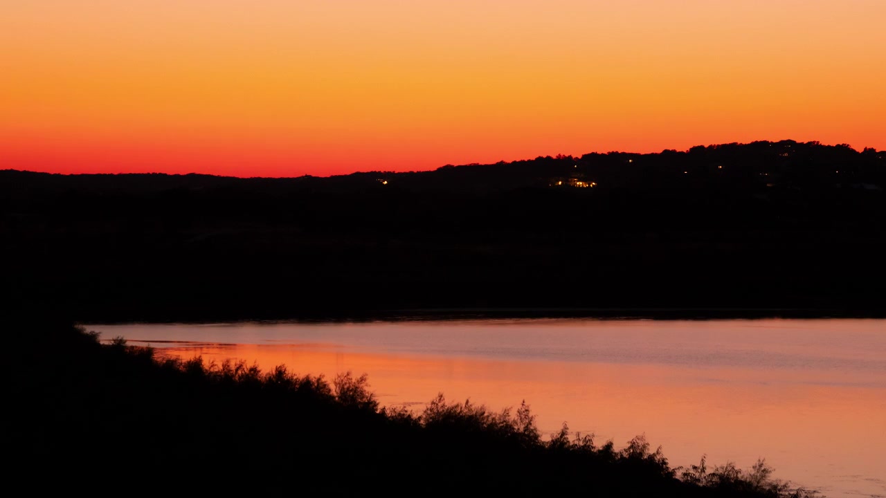 Canyon Lake, Texas in the Hill Country. Timelapse of twilight colors just after sunset
