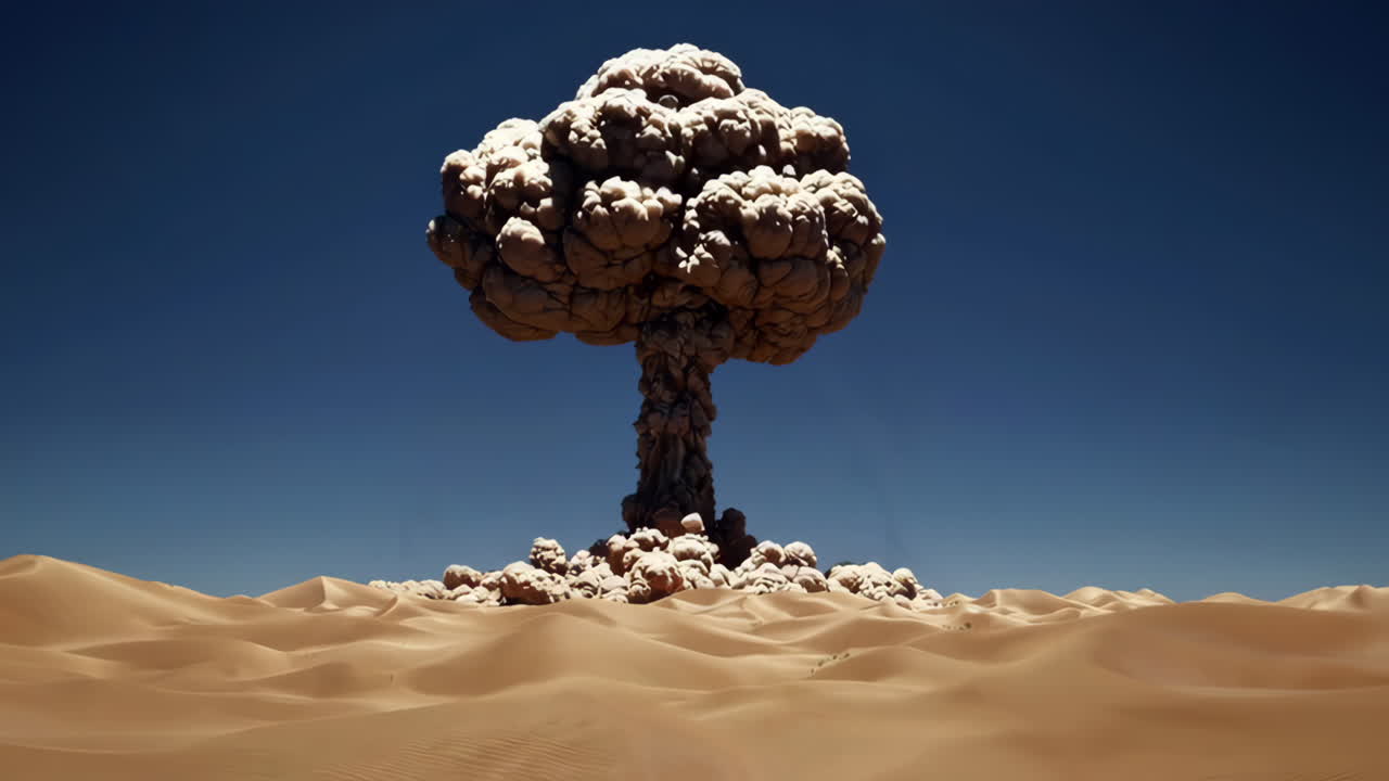 explosión nuclear en el desierto
