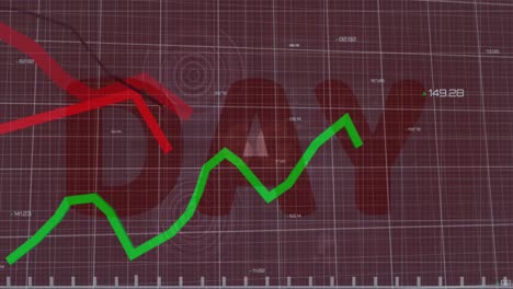 animación del procesamiento de datos financieros sobre un fondo oscuro