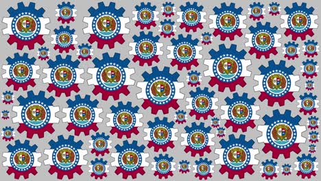 missouri us state flag gears spinning background