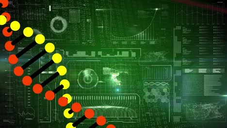 Animación-De-La-Cadena-De-ADN-Durante-El-Procesamiento-De-Datos.