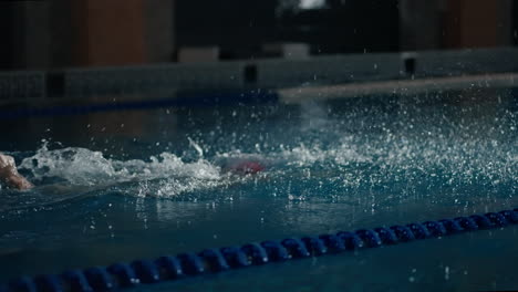 a swimmer in a pool training for a competition