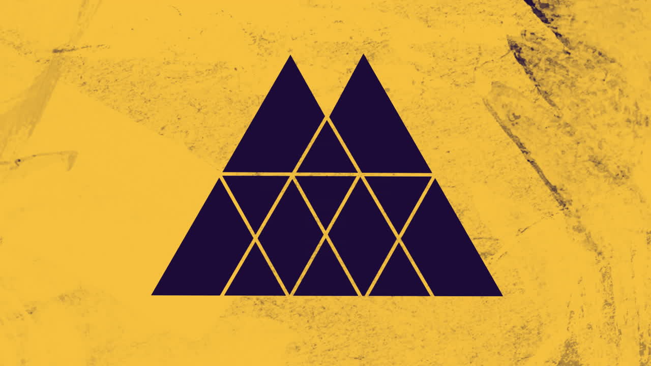 검은색 배경에서 움직이는 노란색 모양의 애니메이션