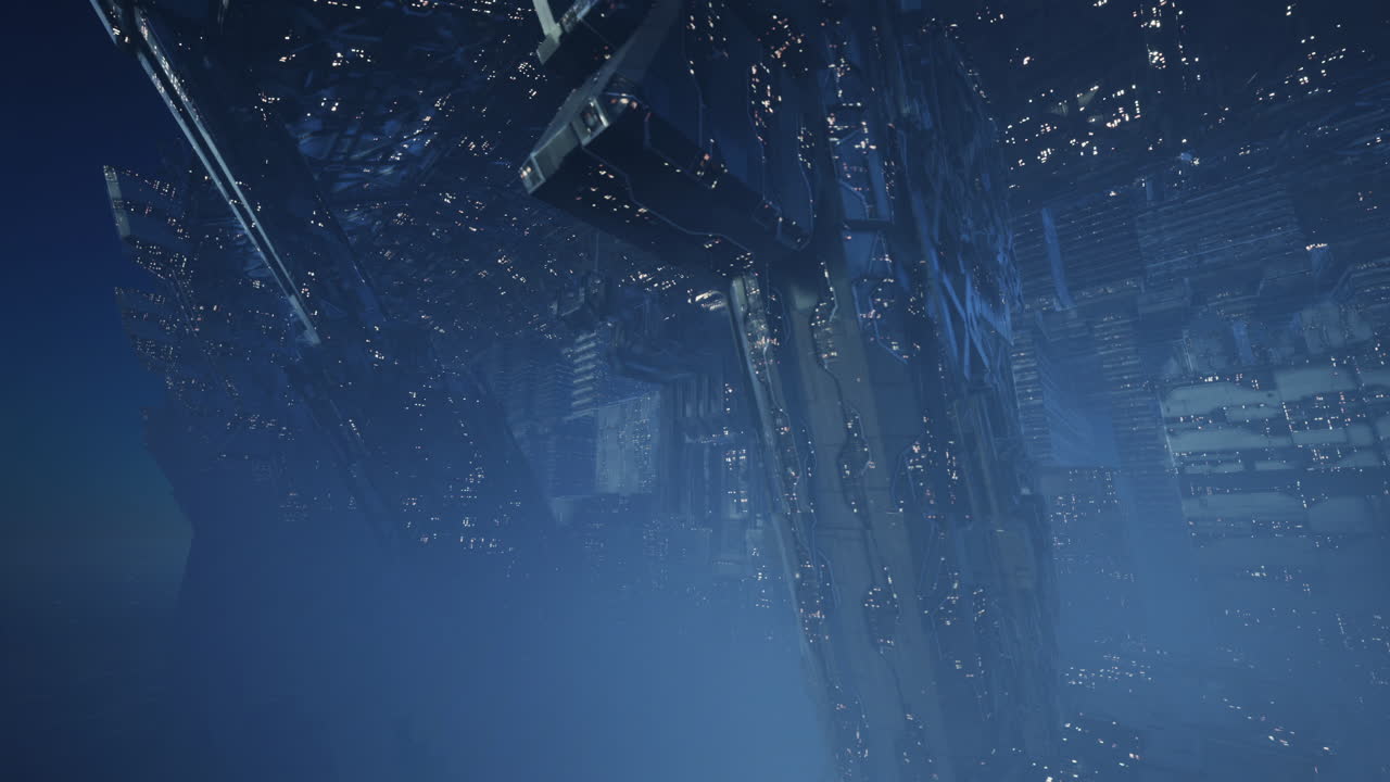 Sky city with glowing architecture and advanced design