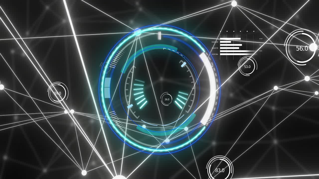 검은색 배경에서 스 스캔과 연결의 애니메이션