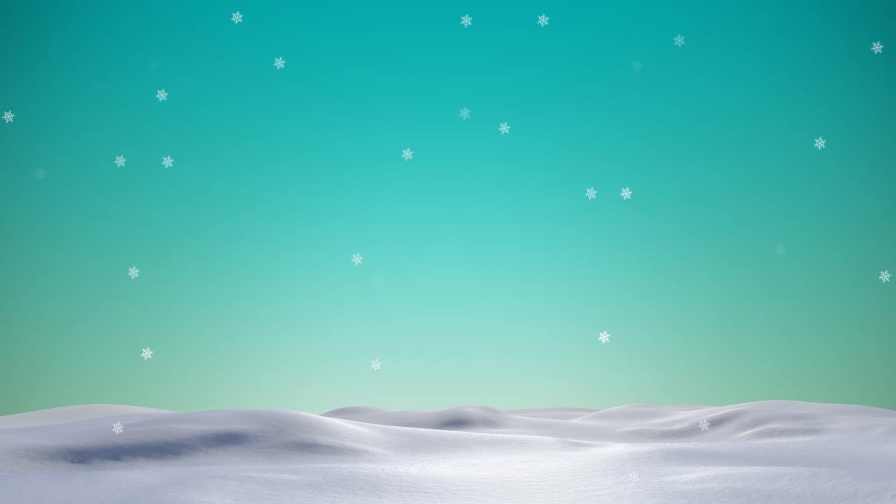 冬の風景と空に降る雪のアニメーション