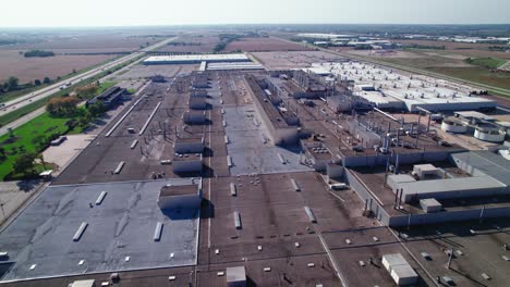 large roof of factory in usa