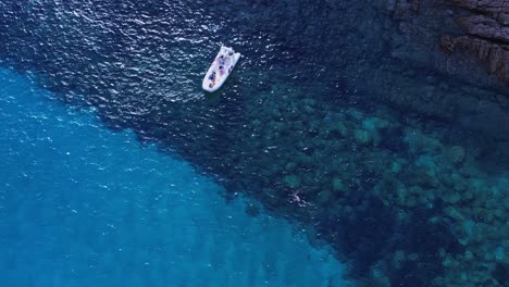 Aerial-Birds-Eye-View-Of-Boats-Moored-Of