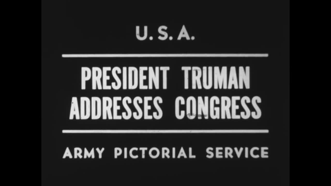 트루먼 대통령, 2차 세계대전 관련 의회 연설