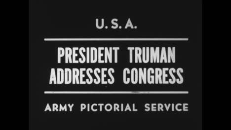 president truman addresses congress about world war two