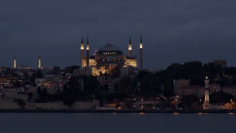 new mosque at night, istanbul, turkey