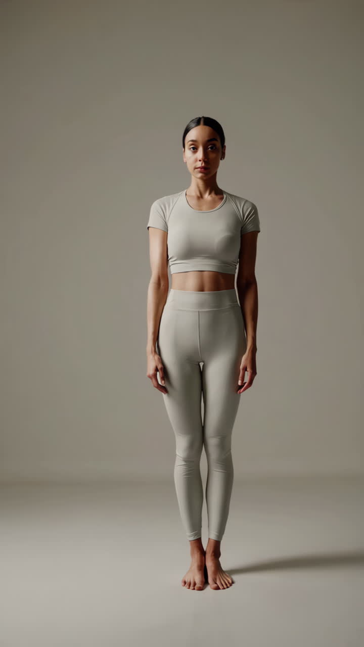Woman practicing yoga poses