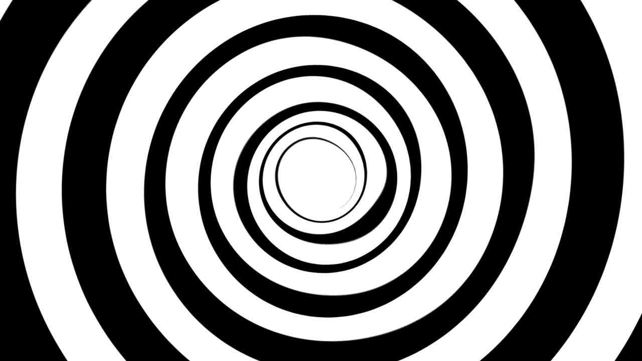 salvador de pantalla animado en bucle sin problemas. espiral hipnótica aumenta desde el centro de la pantalla.