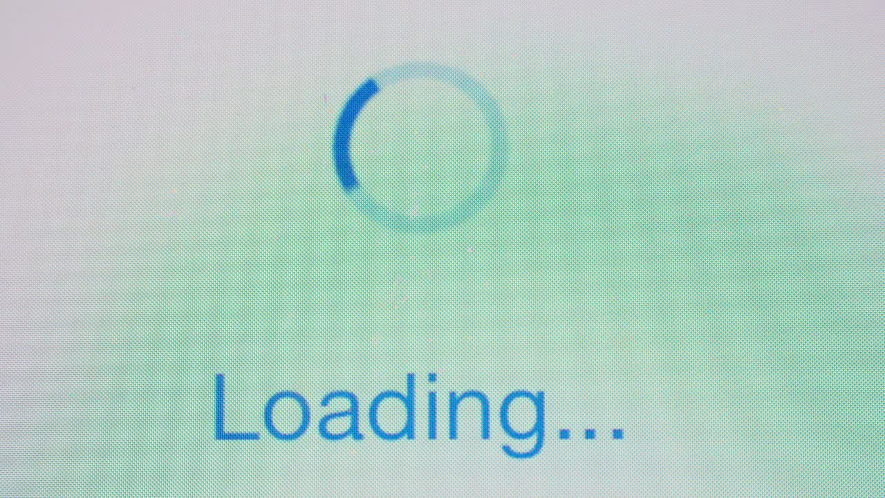 Digital Loading Screen with Spinning Progress Indicator