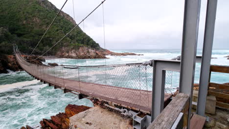 signage at storms river mouth suspension bridge, tsitsikamma national park