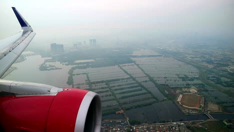 commercial air plane prepare for landing