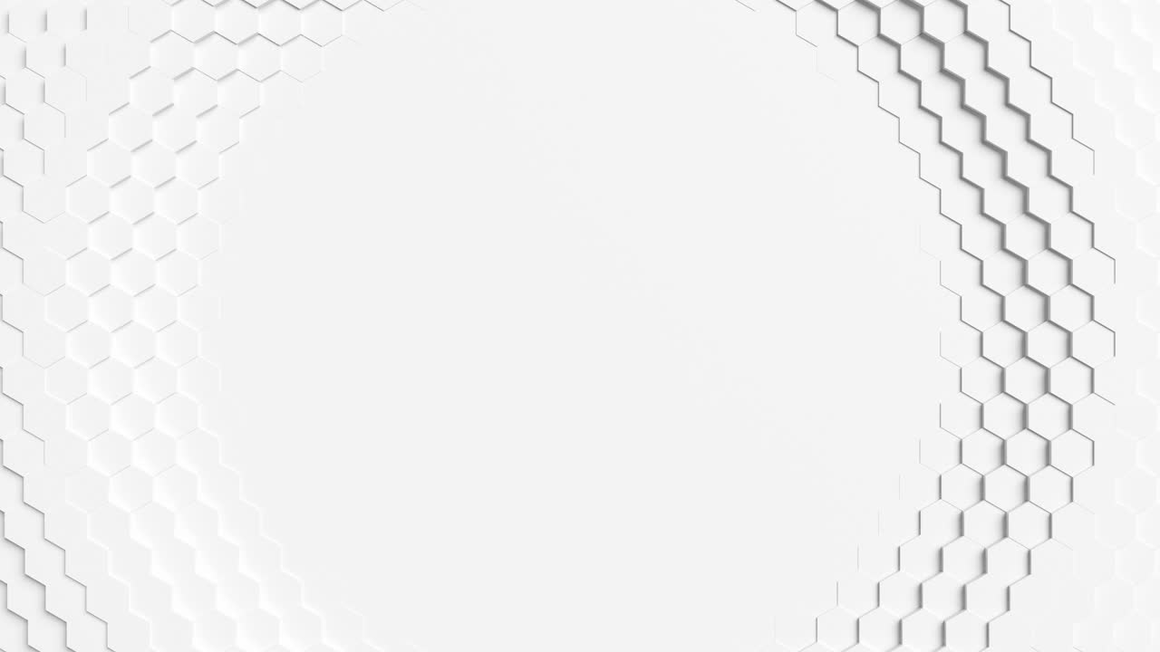 un círculo blanco con un patrón hexagonal que lo rodea. animación en bucle