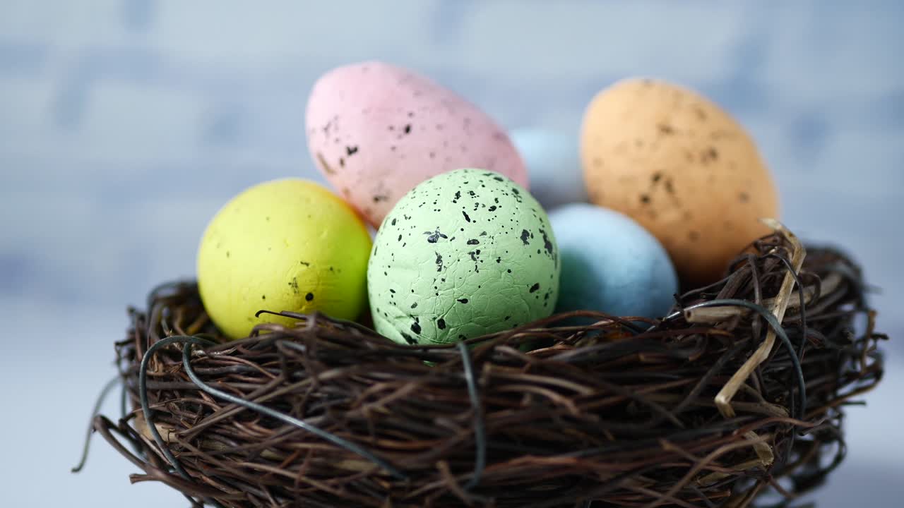Easter concept with egg on pink background