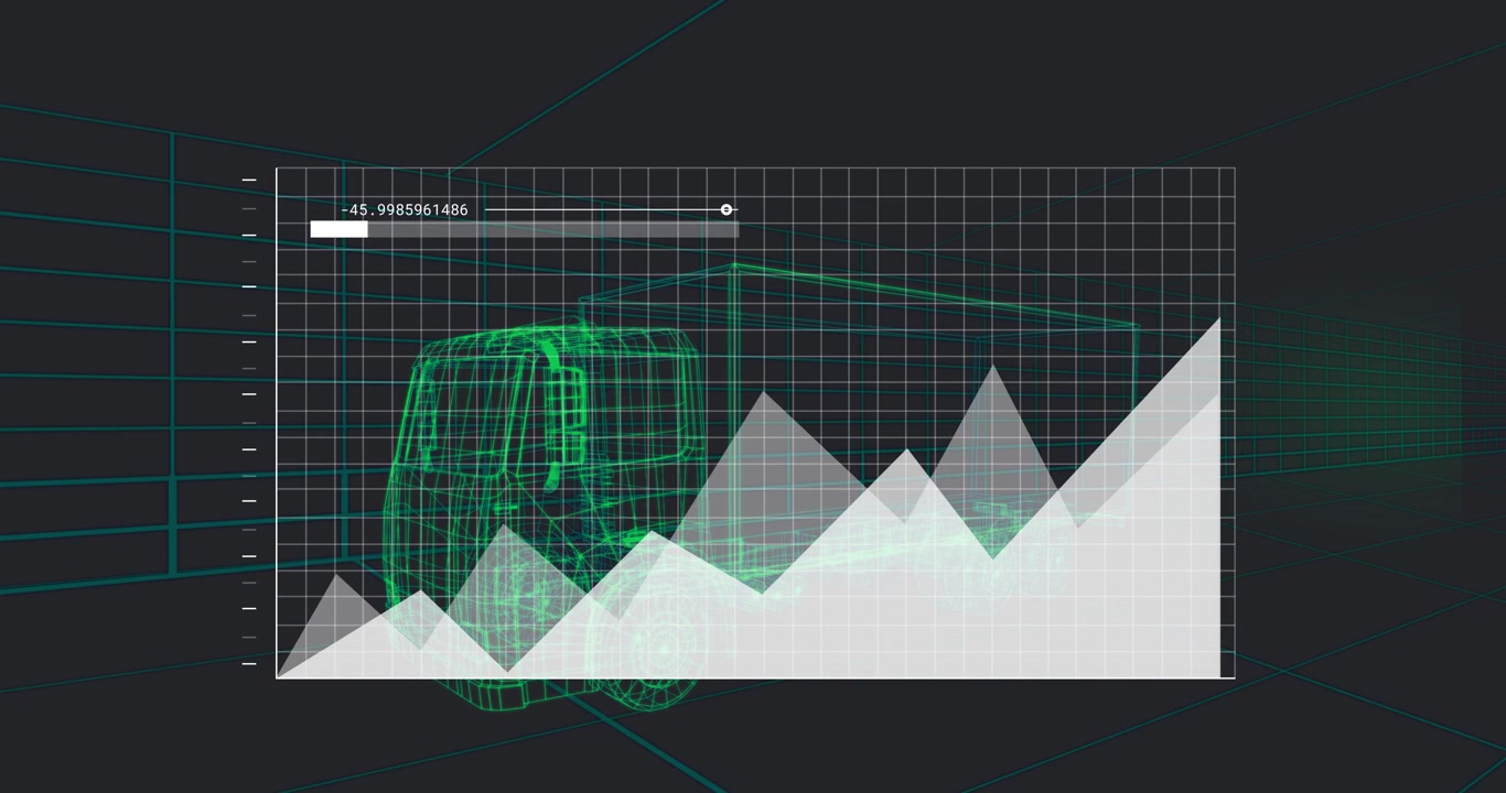 New data driving plot panel updating, peaks varying and progress bar moving, showing truck data