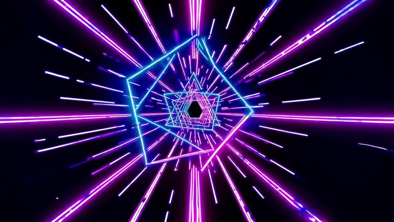 spettacolo di luci in galleria al neon