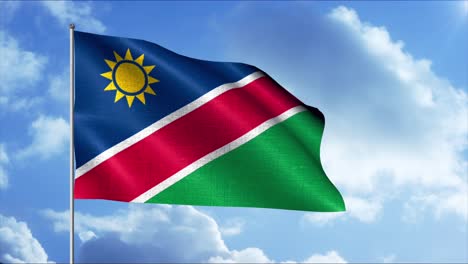 the namibian flag waving in the wind