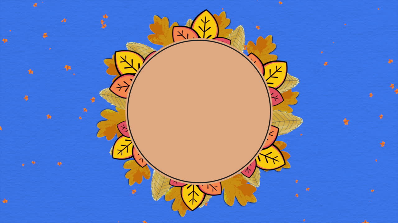 파란색 종이 질감에 메이플 가을 잎