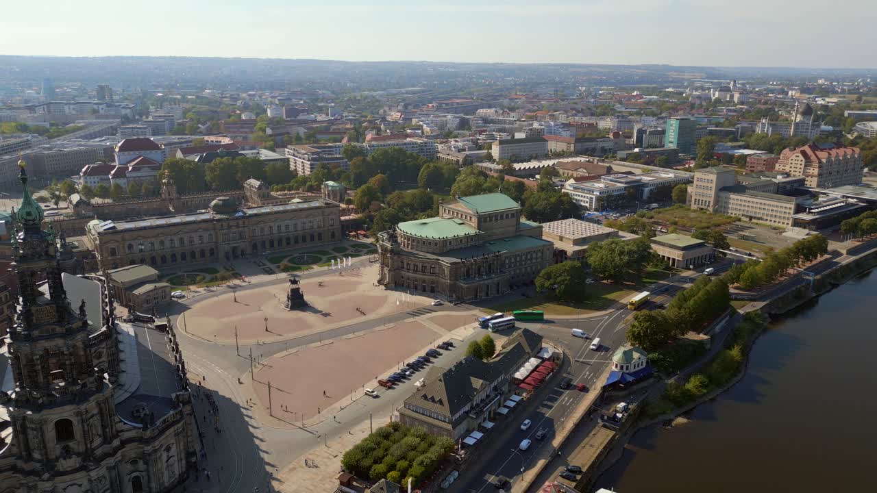 Cityscape Dresden Zwinger, Church, Opera at Elbe