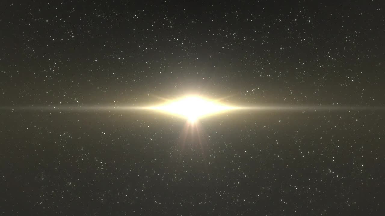 animación de puntos de luz en movimiento y estrellas sobre fondo negro