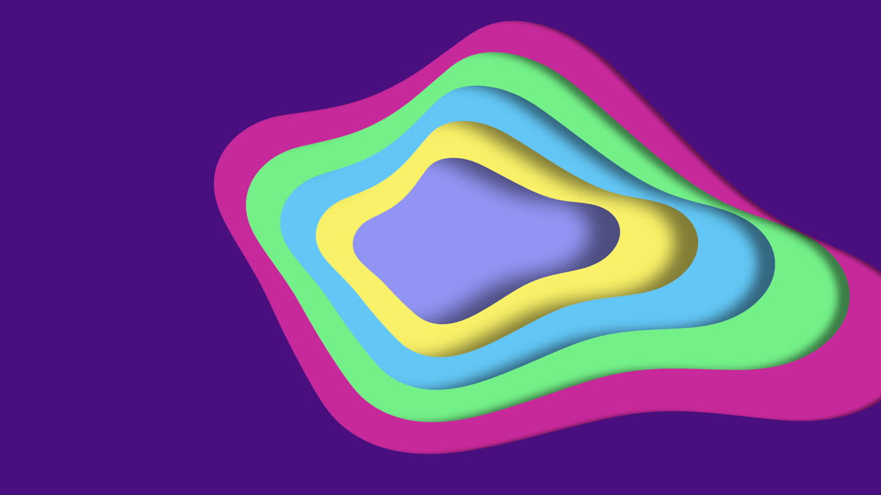 un vibrante y caprichoso remolino de colores sobre un fondo púrpura