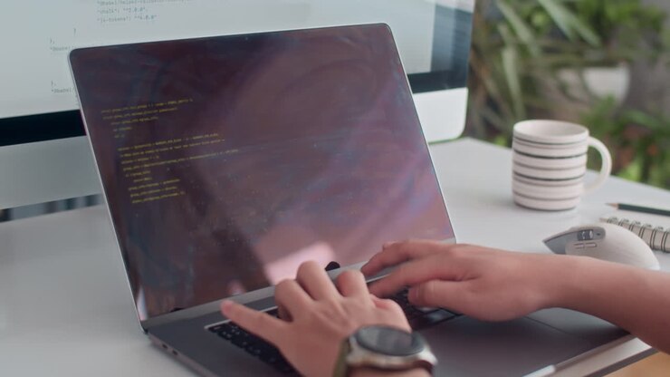 Unrecognizable Programmer Launching Code on Laptop and Computer