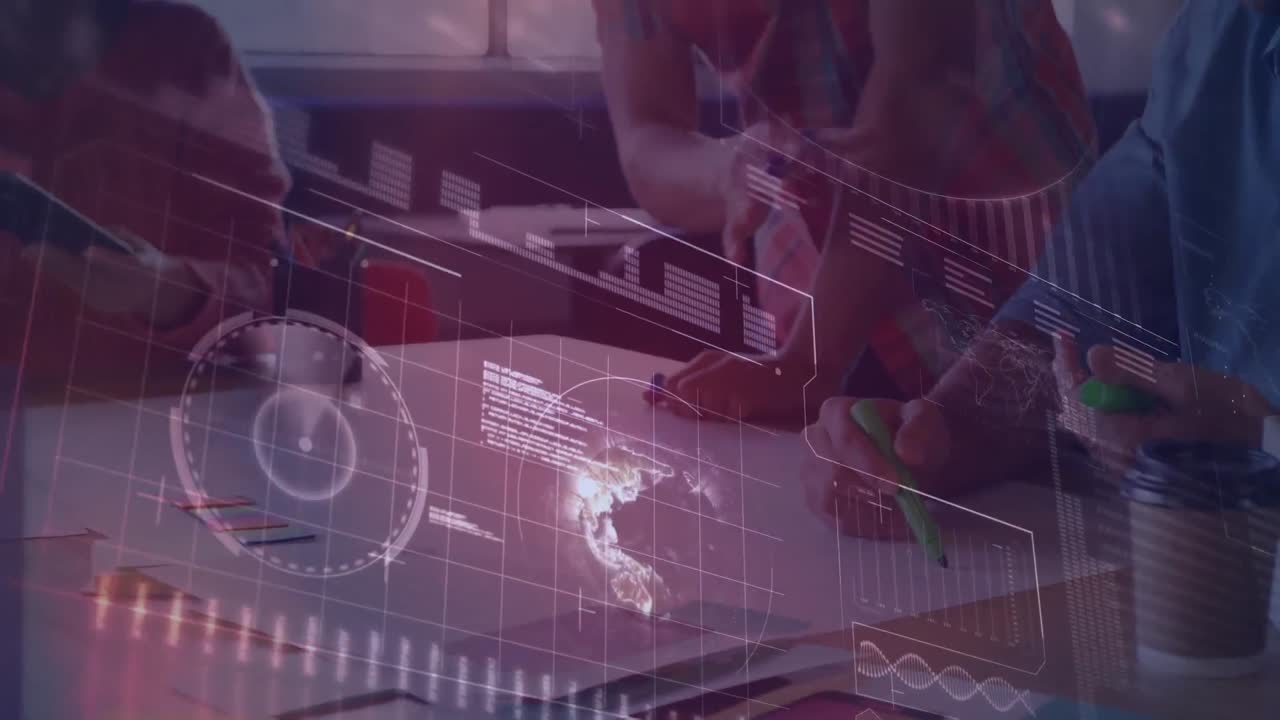 사무실에서 일하는 사업가들을 위한 연결망의 활성화