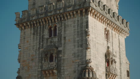 details of the belém tower in lisbon, portugal