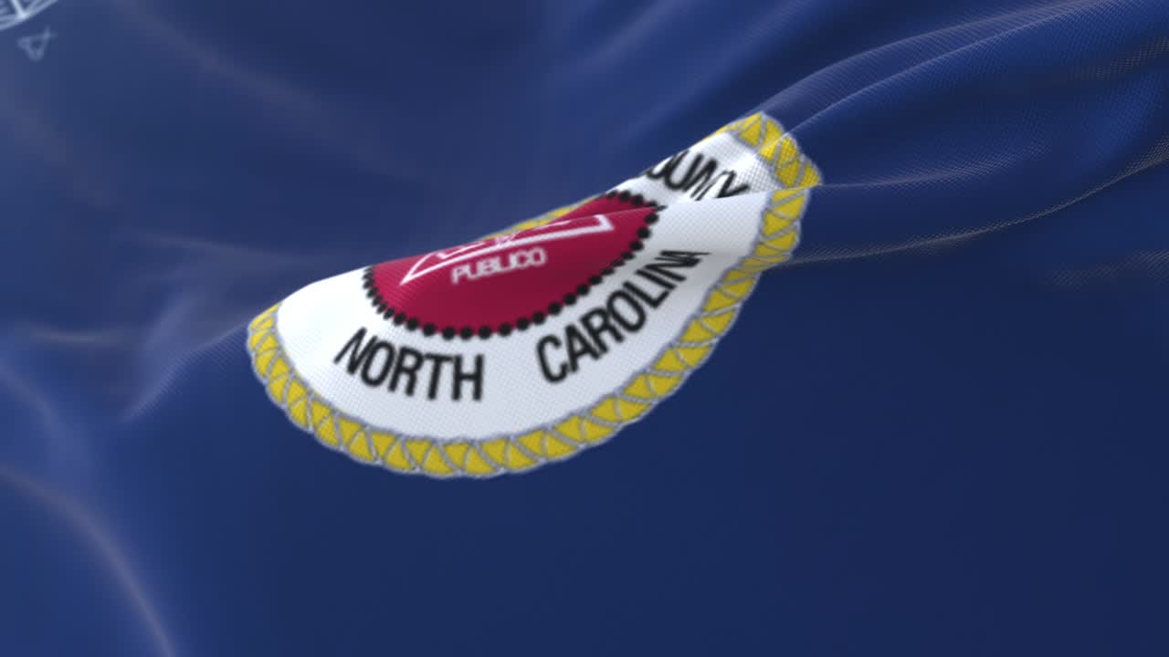 Flag of Alamance county, state of North Carolina, in United States - loop